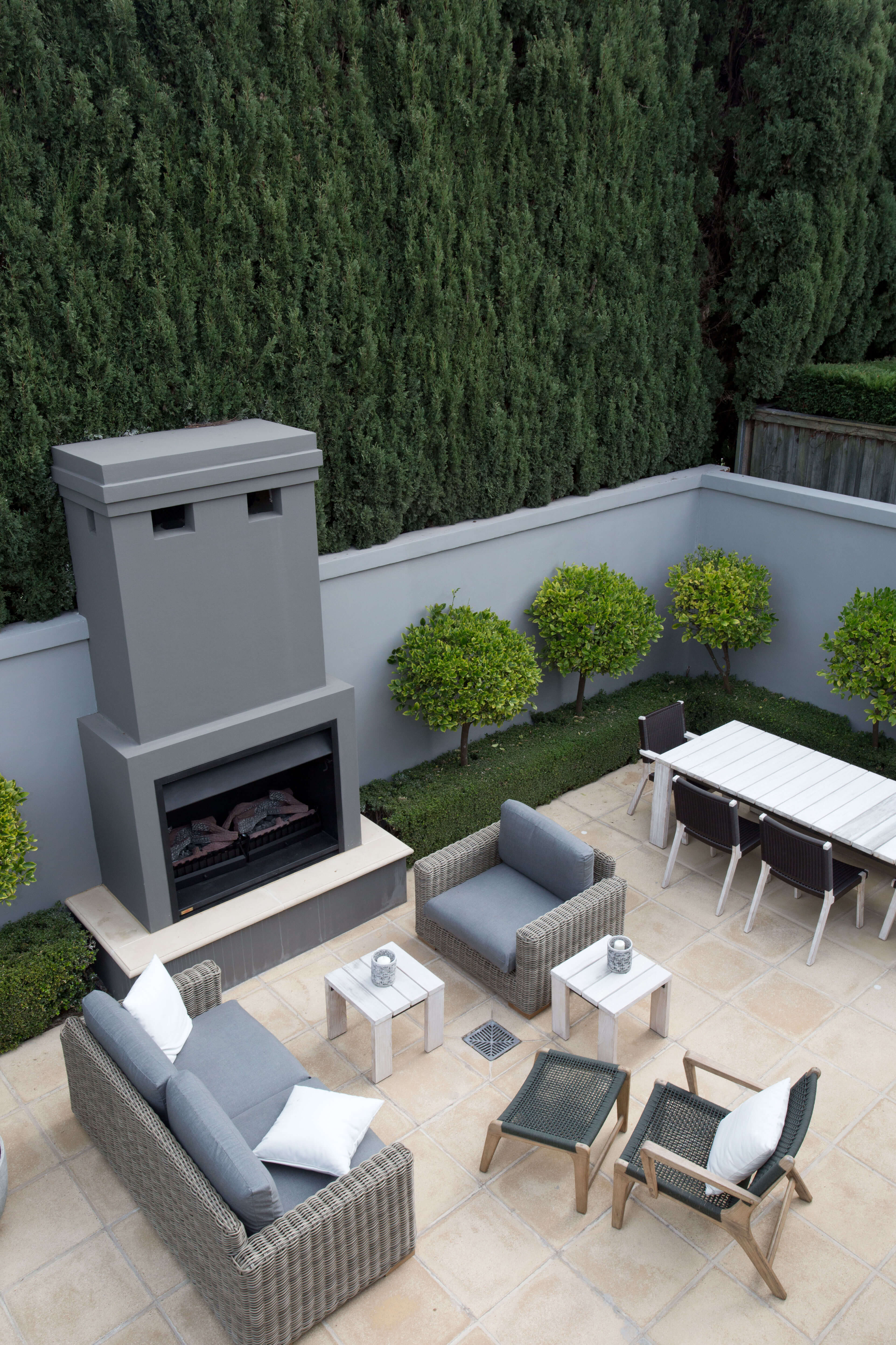 Fireplace and Balcony